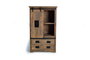 GINER Y COLOMER - Armoire Buffet Style Industriel en Bois de Manguier avec Détails Métal - Porte Coulissante, 3 Tiroirs - Dimensions 150x90x45 cm